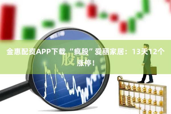 金惠配资APP下载 “疯股”爱丽家居：13天12个涨停！